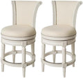 Maven Lane Pullman Counter Stool, Cream Solid Wood Frame by Unknown