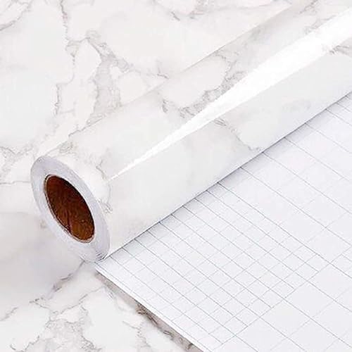 Yancorp 24"x394"/32.8ft White Gray Contact Paper Removable Wallpaper Grey Peel by YancorpHomeDecor