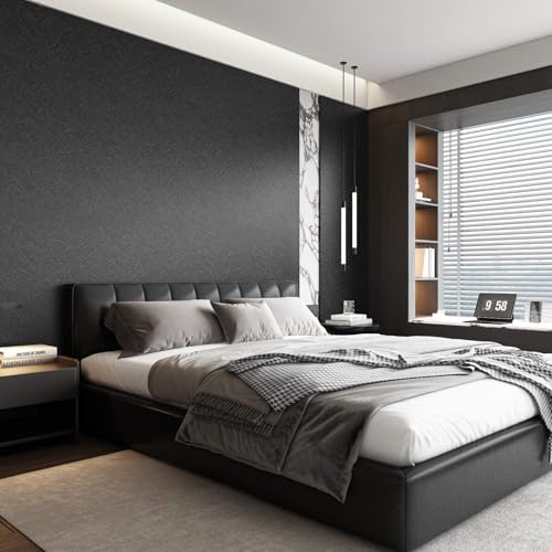 Black Silk Wallpaper Peel and Stick Embossed Self Adhesive Contact Paper - Image 4