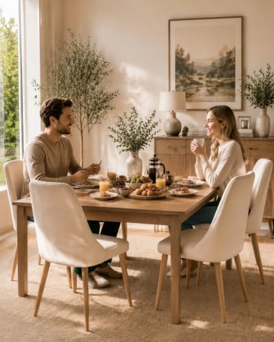 Dining Chairs Set of 2 with High Back, Ergonomic Curved Backrest Mid-Century - Image 6