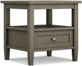 SIMPLIHOME Warm Shaker 20" Wide Solid Wood End Table in Farmhouse Grey by SimpliHome