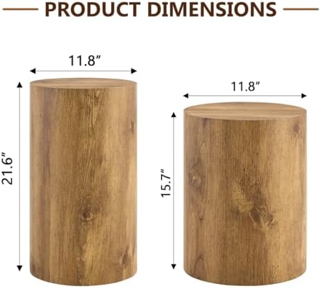 End Table Set of 2, Modern Round Side Table Sofa Couch Tables, Living Room - Image 2