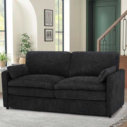69” Chenille Love seat Sofa w/Arm Pillows by ACMEASE