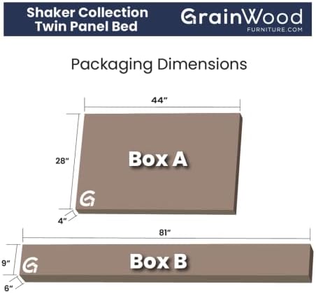 Grain Wood Furniture Shaker Solid Wood Panel Platform Bed, Twin Size - Image 6