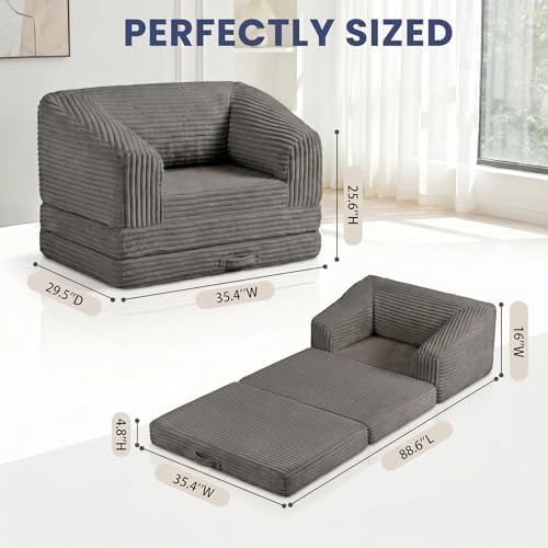 Convertible Folding Sofa Bed, 2-in-1 Single Boneless Sofa - Image 2