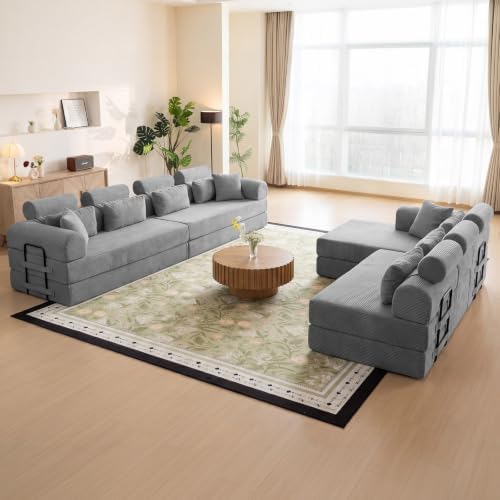 106" Convertible Sofa Bed, High Backrest Boneless Couch - Image 2