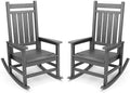 SERWALL Outdoor Rocking Chair Set of 2, HDPE Rocking Chair by SERWALL