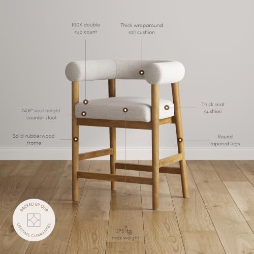Nathan James Demi Modern Barrel Bar Stool - Image 5