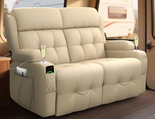 RV Loveseat Recliner Sofa, Wall Hugger Reclining RV Couch by TiooiiReclinerSofa