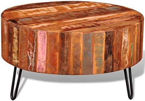 SKM Coffee Table Solid Reclaimed Wood Round by SKM