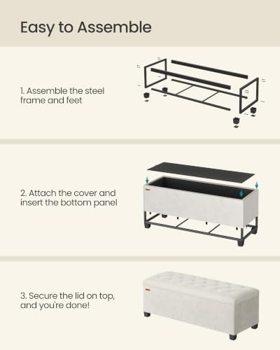 SONGMICS Storage Ottoman Bench, Foot Rest - Image 6