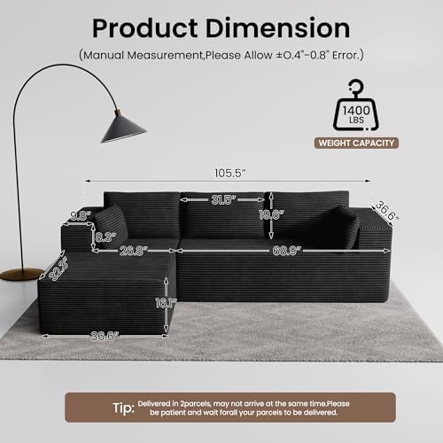 106" Cloud Sectional Boneless Couches - Image 2