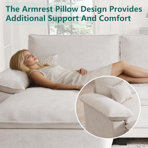 140" Modular Sectional Couch, U Shaped Cloud Sofa - Image 3