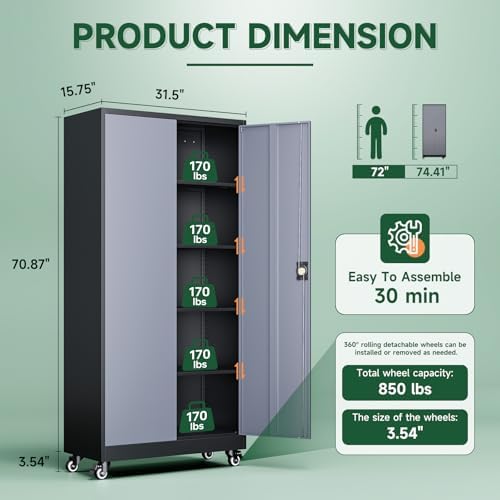 Letaya Metal Garage Storage Cabinets - Image 3