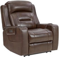 Watson & Whitely Oversized Genuine Leather Power Recliner Chair, Dark Brown by WatsonWhitely