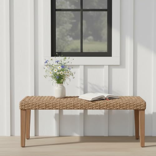 Outdoor Rattan Backless Bench by AVCONNECT