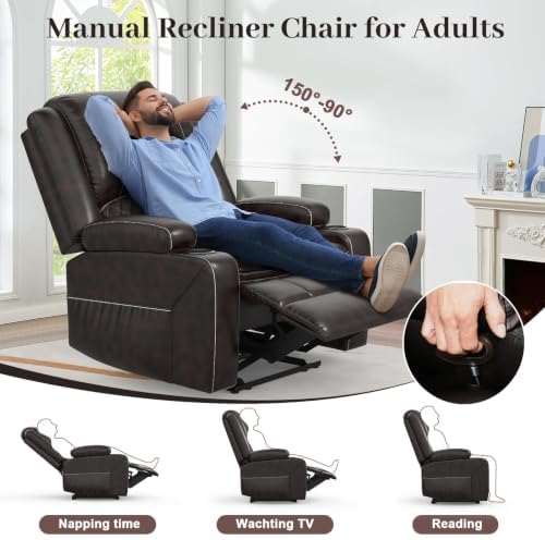Manual Reclining Chairs, RV Single Sofa, Home Theater Seating - Image 3