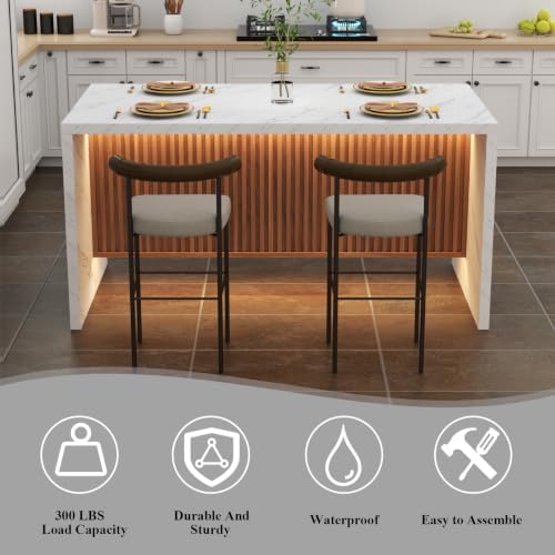 Gyfimoie Large Imitation Marble Dining Table - Image 7