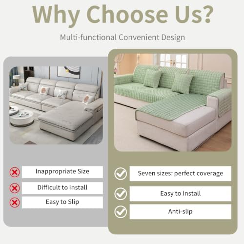 Velvet Sectional Couch Cover for 2-3 Seat - Image 5