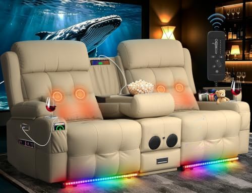 Home Theater Seating, Power Loveseat Recliner Sofa by TiooiiReclinerSofa