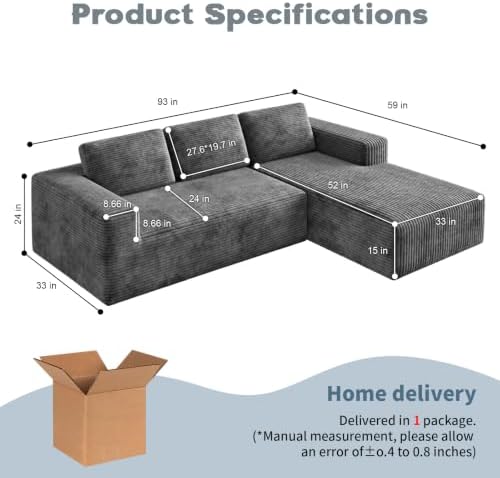 93" L-Shaped Modular Sectional Sofa - Image 2