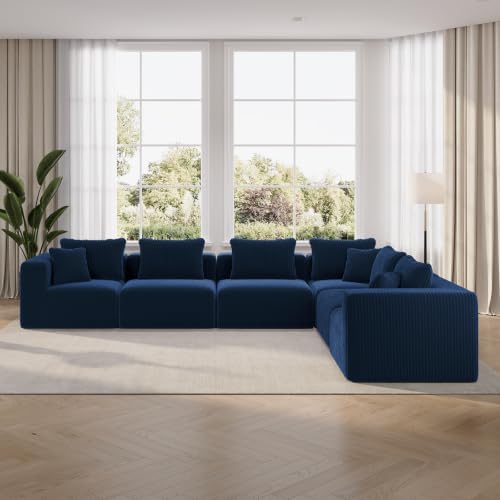 Novilla 141" Modular Sectional Sofa, L Shape Plush Sectional Couch, Modern by Novilla