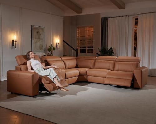Power Reclining Sectional, Sectional Recliner, Leather Reclining Sectional - Image 6