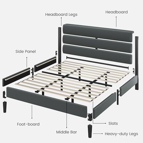 Fluest King Size Bed Frame, Platform Bed Frame - Image 6