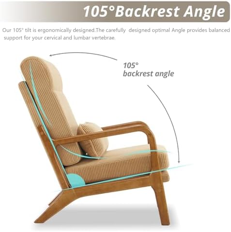 Karl home Accent Chair High Back Mid-Century Modern - Image 5