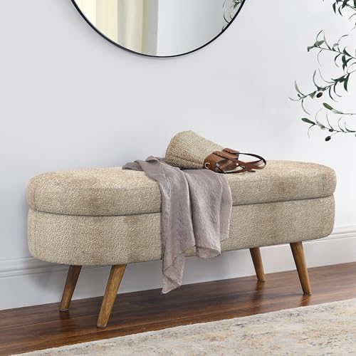 43.5" Ottoman with Storage, Storage Ottoman Bench with Safety Hinge, Bed End - Image 4