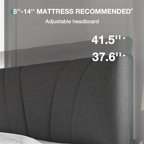 Novilla Queen Size Bed Frame Upholstered Queen Bed Frame - Image 5