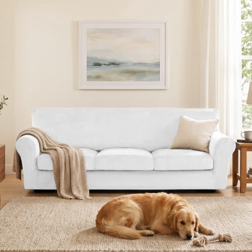 XINEAGE 4-Piece Velvet Oversize Sofa Cover, Couch Covers - Image 4