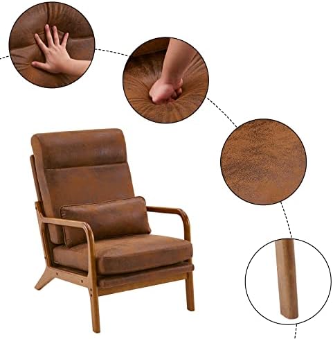 Karl home Accent Chair High Back Mid-Century Modern - Image 6