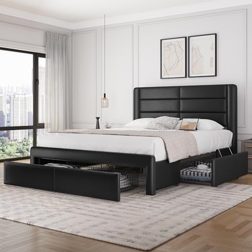 Yaheetech Queen Upholstered Bed Frame - Image 3