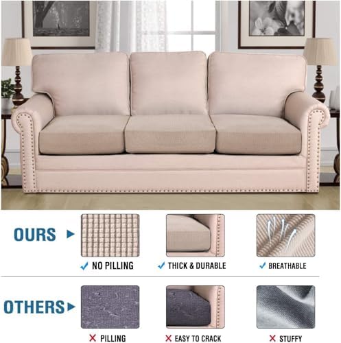 H.VERSAILTEX Super Stretch Individual Seat Cushion/Couch Slipcover Sets Thick - Image 2