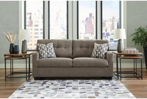 Signature Design by Ashley Chenille Sofa, Chocolate Brown by Unknown