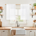 YoungsTex White Linen Curtains 36 Inch Length by YoungsTex