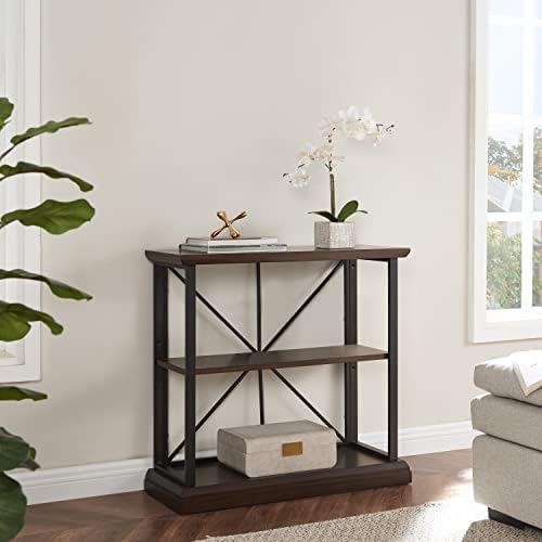 Leick Home Finnick Bookcase, Dark Earth, Matte Black - Image 2