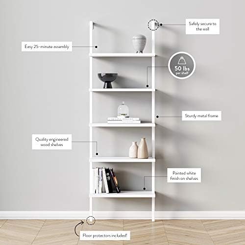 Nathan James White Ladder Bookcase - Image 4