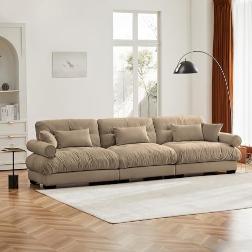 130" Modular Sectional Sofa, Velvet Upholstered Couches - Image 4
