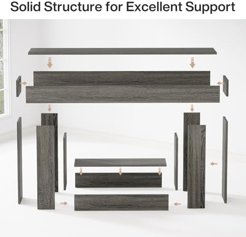 Tribesigns 63" Console Table, Farmhouse 2-Tier Entryway Table - Image 6