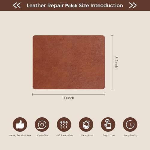 JDLUGH Sofa Leather Repair Patch Tape, 8.2x11 Inch - Image 3