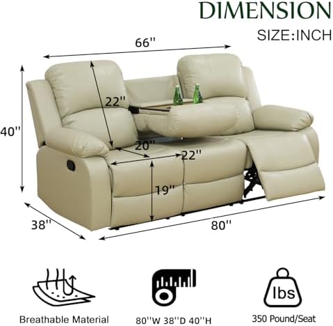 Leather Recliner Sofa，Reclining Sofa - Image 2