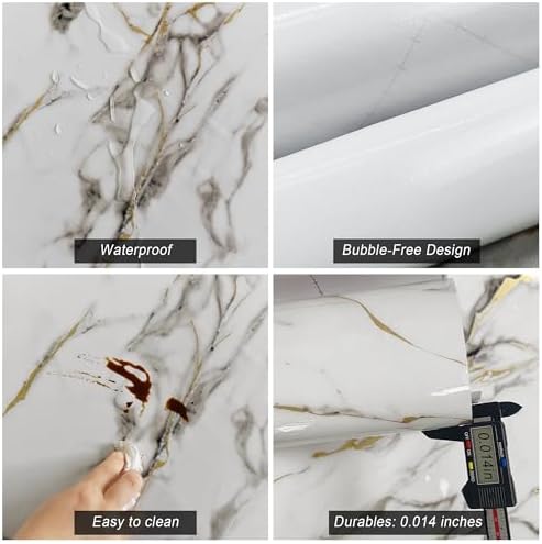 15.74"x354.3" White Marble Contact Paper - Image 6