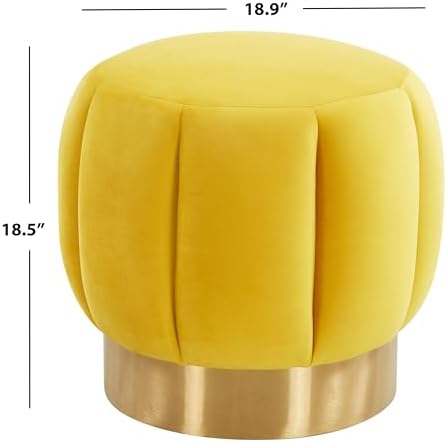 SAFAVIEH Couture Home Maxine Marigold Velvet Channel Tufted Living Room Bedroom - Image 3