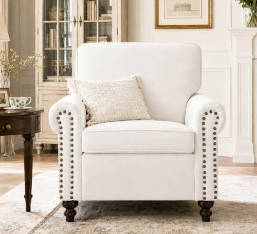 Rolled Arms Sofa Chair, Nailhead Accent Chair by Sivoey
