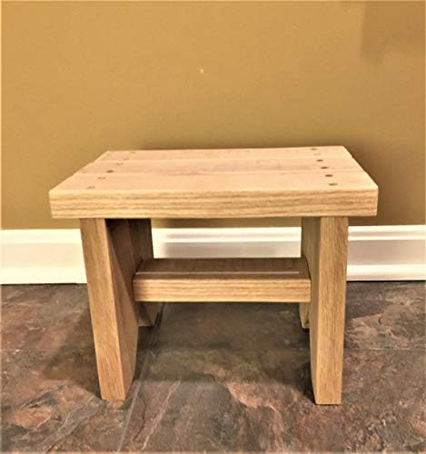 Classic Amish Reclaimed Wood Stool. Natural, Solid. Versatile Home Decor Piece. - Image 7