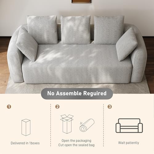 Curved Modern Couch Sofa, Boneless Couch, Modern 3 Seater Cloud Couch, Deep Seat - Image 7