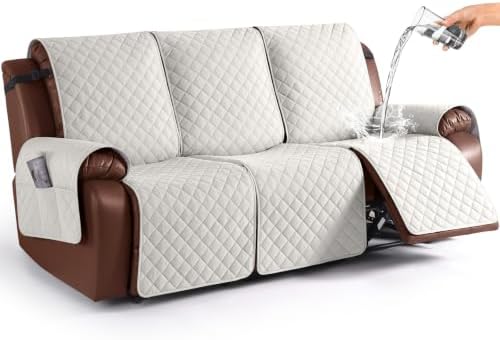 KinCam Waterproof Recliner Sofa Covers Washable, 3 Seater by KinCam