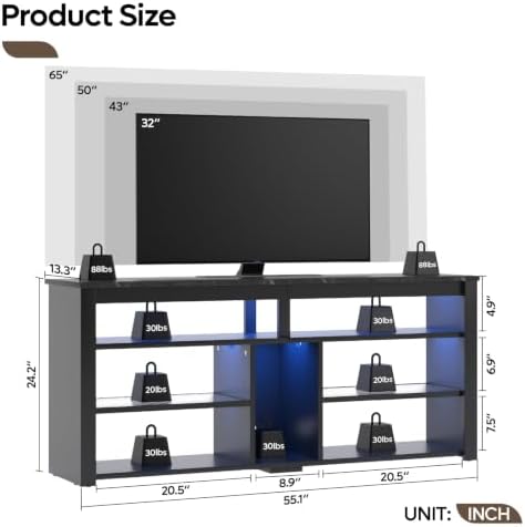 Bestier LED Tall Entertainment Center - Image 3